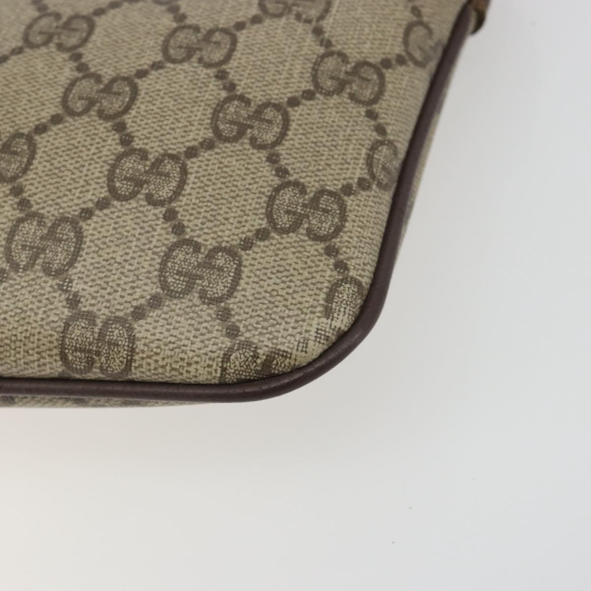 GUCCI GG Supreme Web Sherry Line Bag PVC Beige Gold 904 02 047 Auth 193046