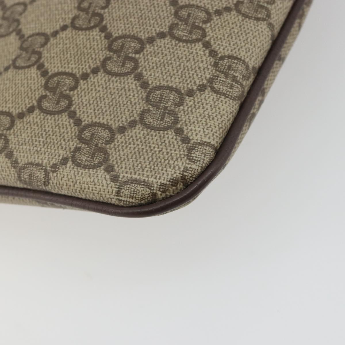 GUCCI GG Supreme Web Sherry Line Bag PVC Beige Gold 904 02 047 Auth 193046