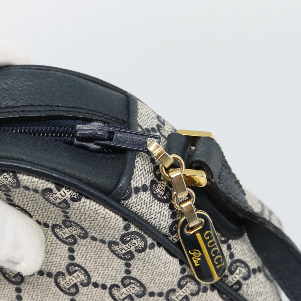 GUCCI GG Plus Supreme Shoulder Bag PVC Navy Gold Auth 193048