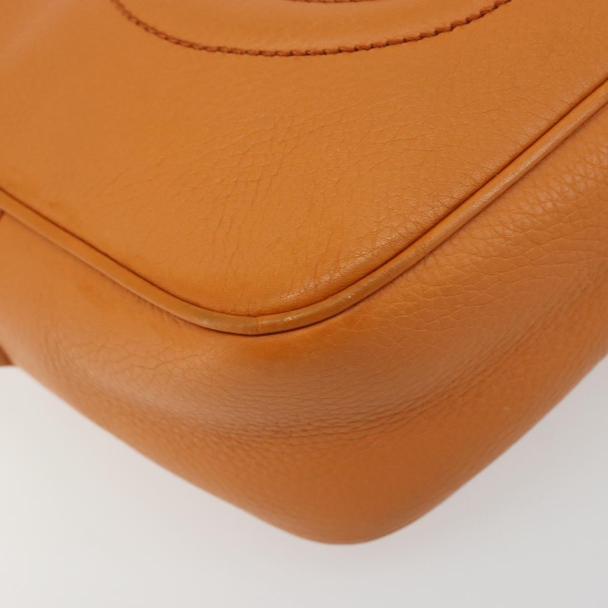 GUCCI Shoulder Bag Leather Orange Gold 308364 Auth 193050V