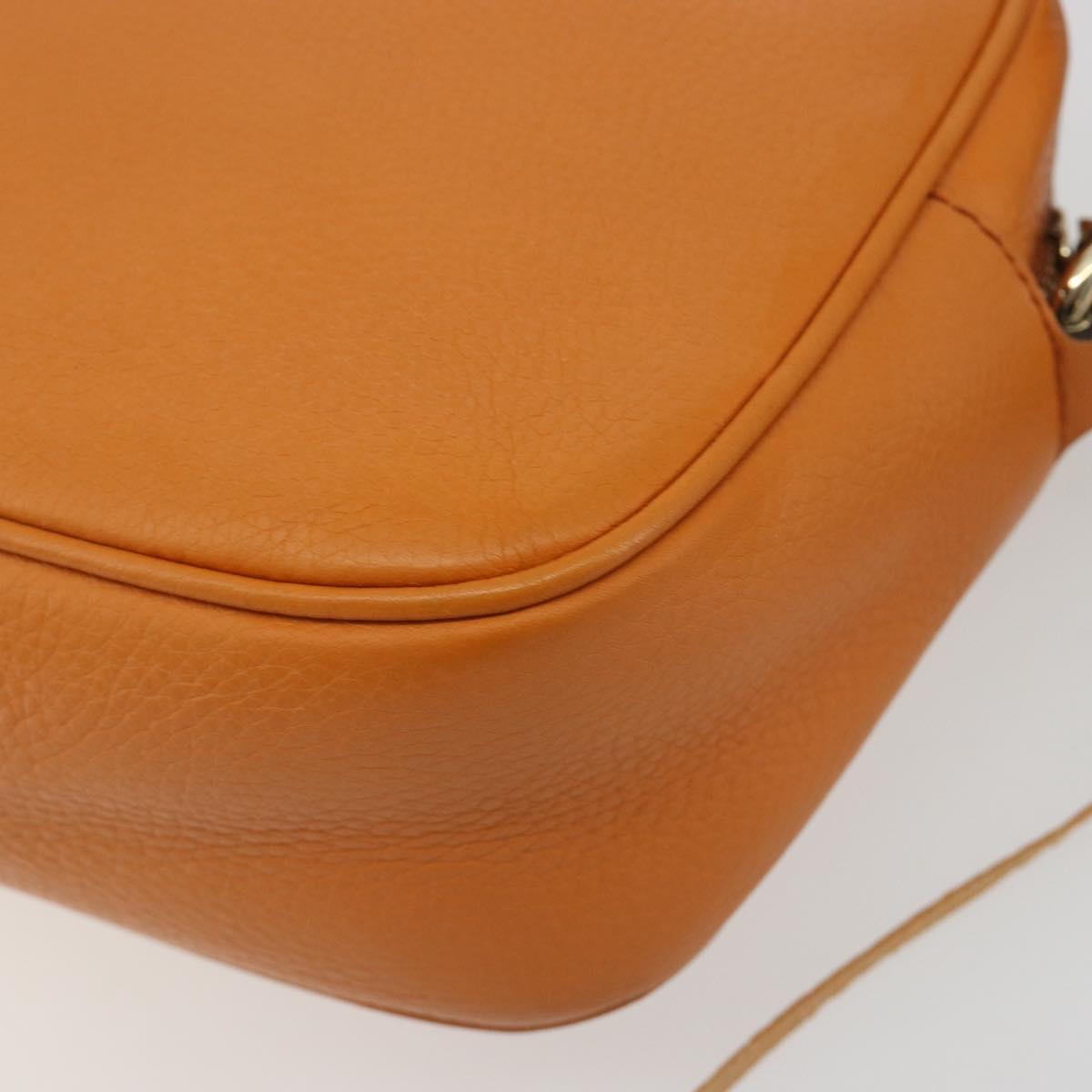 GUCCI Shoulder Bag Leather Orange Gold 308364 Auth 193050V