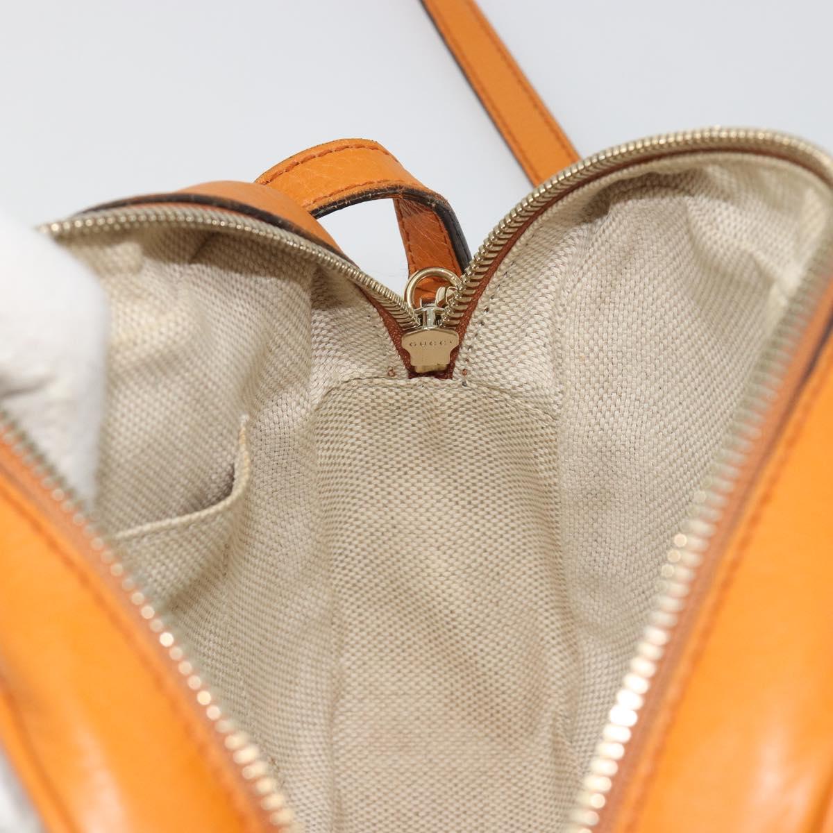 GUCCI Shoulder Bag Leather Orange Gold 308364 Auth 193050V