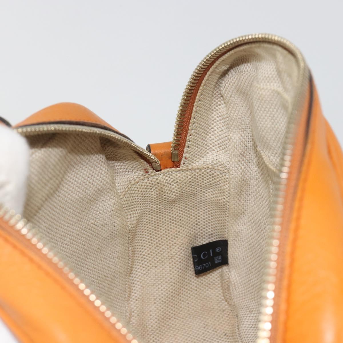 GUCCI Shoulder Bag Leather Orange Gold 308364 Auth 193050V