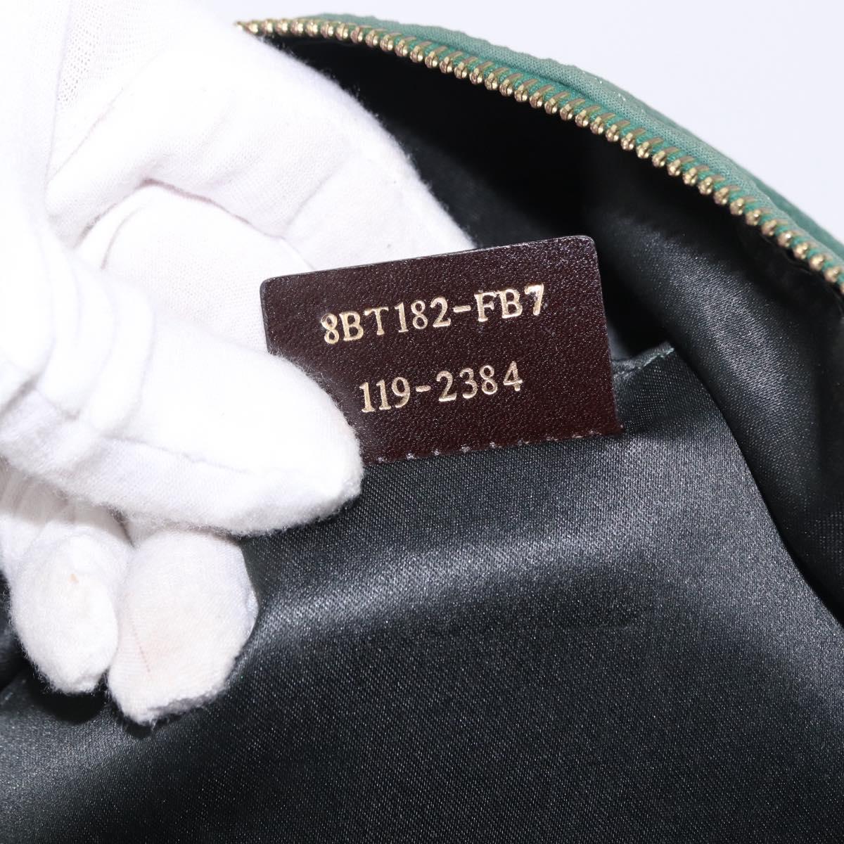 FENDI Shoulder Bag Leather Green Gold Auth 193051V