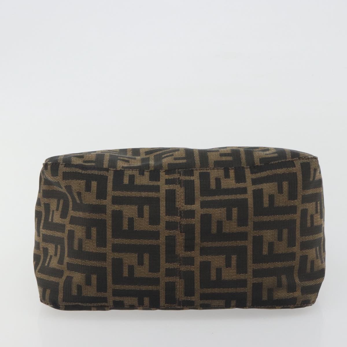 FENDI Zucca Canvas Mamma Baguette Shoulder Bag Brown Black Auth 193052V
