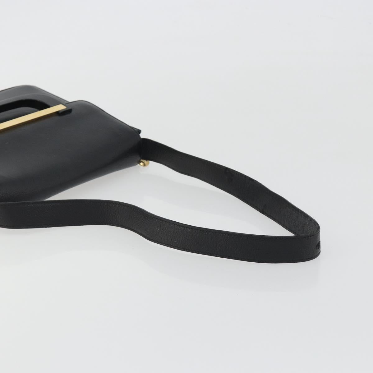 GUCCI Shoulder Bag Leather Black Gold 001 406 1803 Auth 193054
