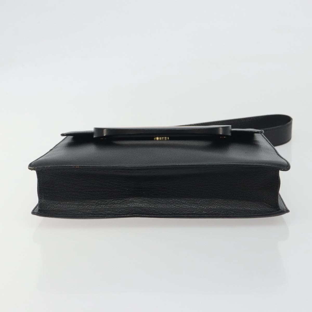 GUCCI Shoulder Bag Leather Black Gold 001 406 1803 Auth 193054