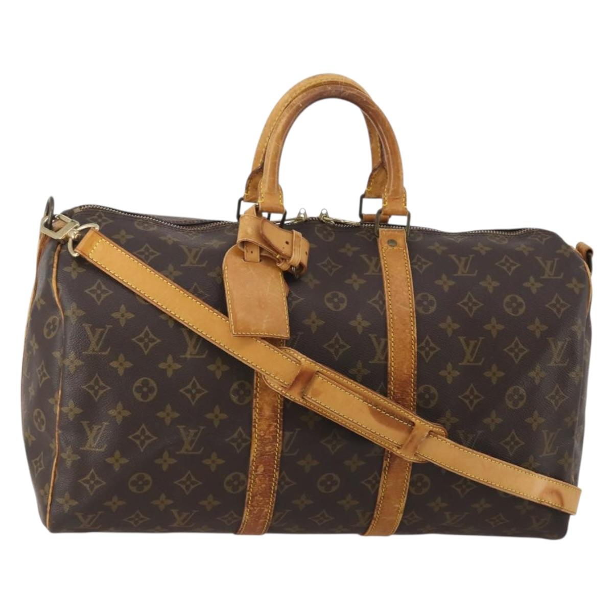 LOUIS VUITTON Monogram Keepall Bandouliere 45 Boston Bag M41418 LV Auth 193060