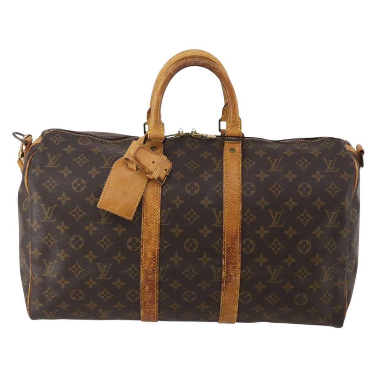 LOUIS VUITTON Monogram Keepall Bandouliere 45 Boston Bag M41418 LV Auth 193060