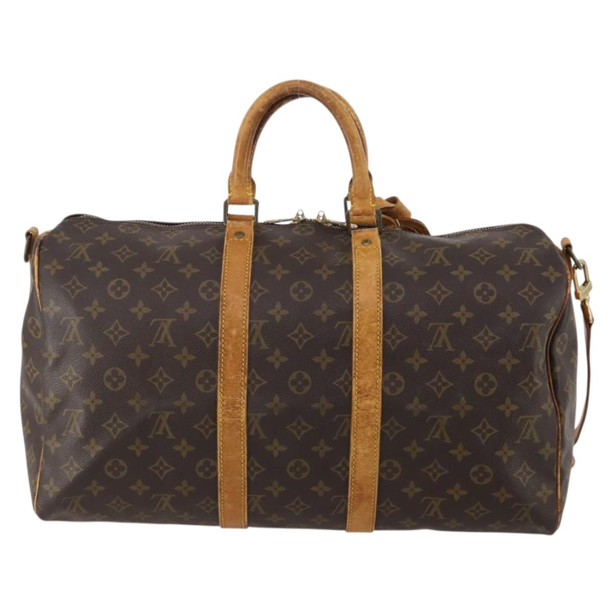 LOUIS VUITTON Monogram Keepall Bandouliere 45 Boston Bag M41418 LV Auth 193060