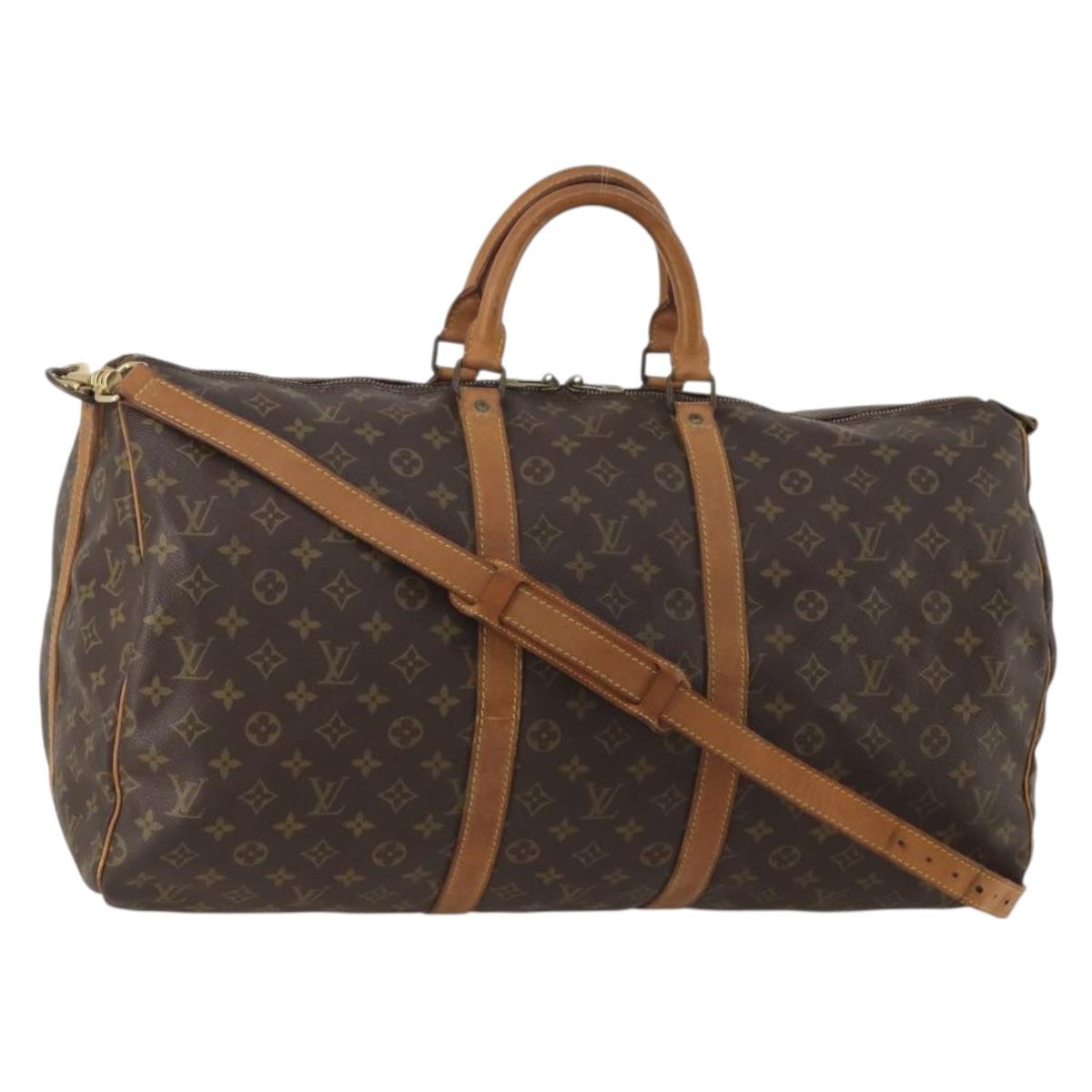 LOUIS VUITTON Monogram Keepall Bandouliere 55 Boston Bag M41414 LV Auth 193061