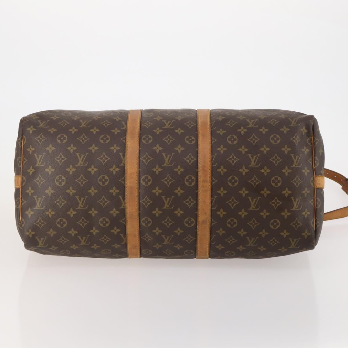 LOUIS VUITTON Monogram Keepall Bandouliere 55 Boston Bag M41414 LV Auth 193061