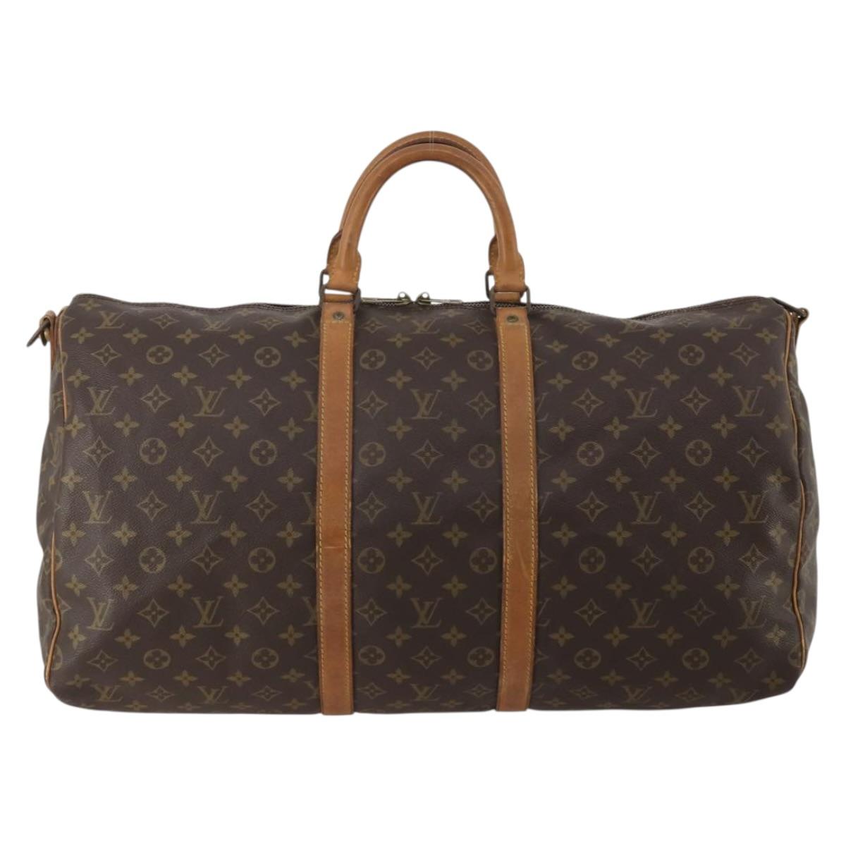 LOUIS VUITTON Monogram Keepall Bandouliere 55 Boston Bag M41414 LV Auth 193061