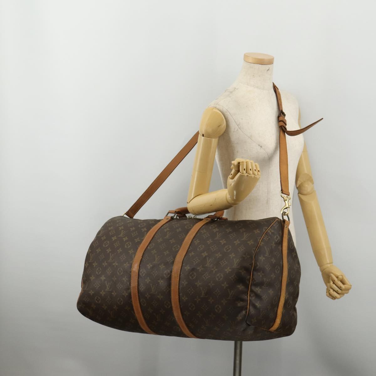LOUIS VUITTON Monogram Keepall Bandouliere 55 Boston Bag M41414 LV Auth 193061