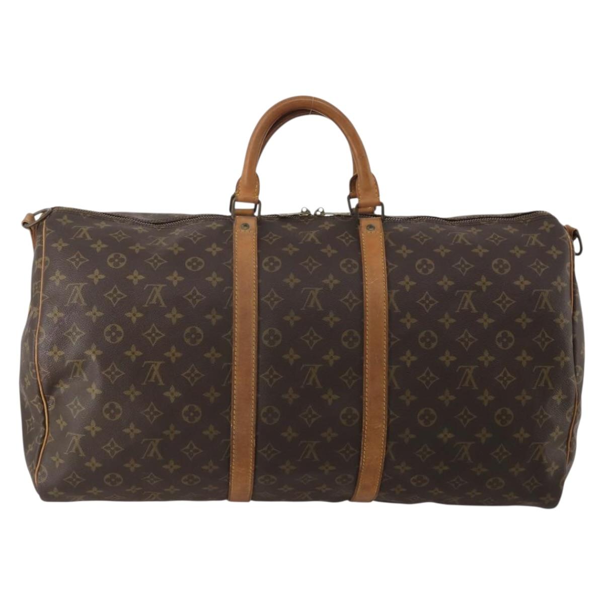 LOUIS VUITTON Monogram Keepall Bandouliere 55 Boston Bag M41414 LV Auth 193061