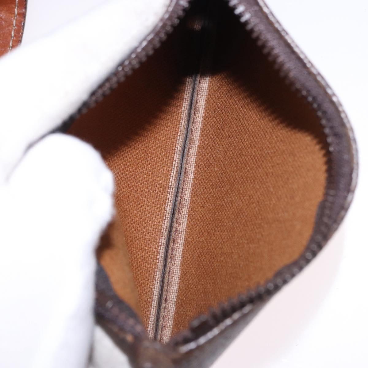 CELINE Macadam Canvas Shoulder Bag PVC Leather Brown Gold Auth 193065