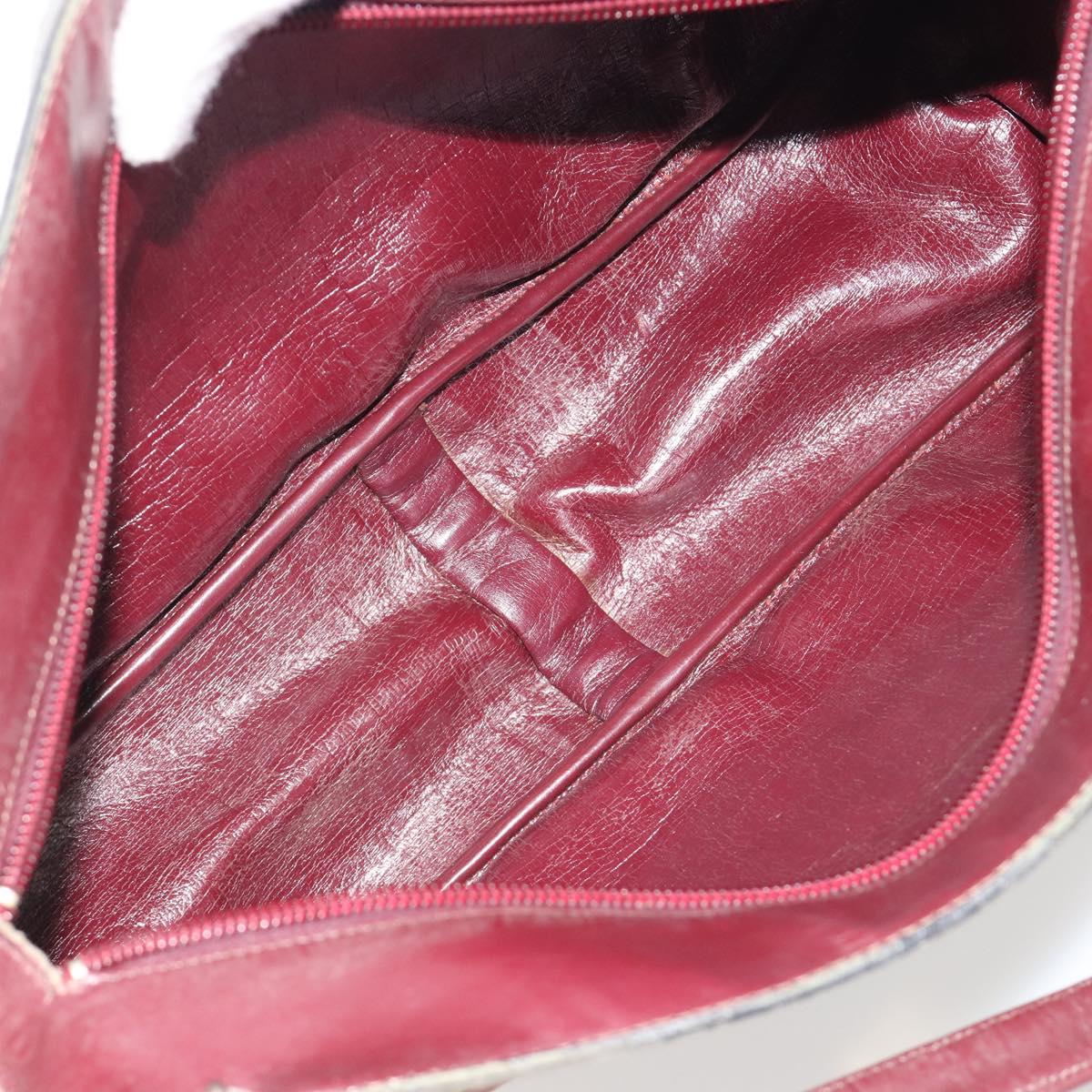 Christian Dior Trotter Canvas Shoulder Bag Red Gold Auth 193066