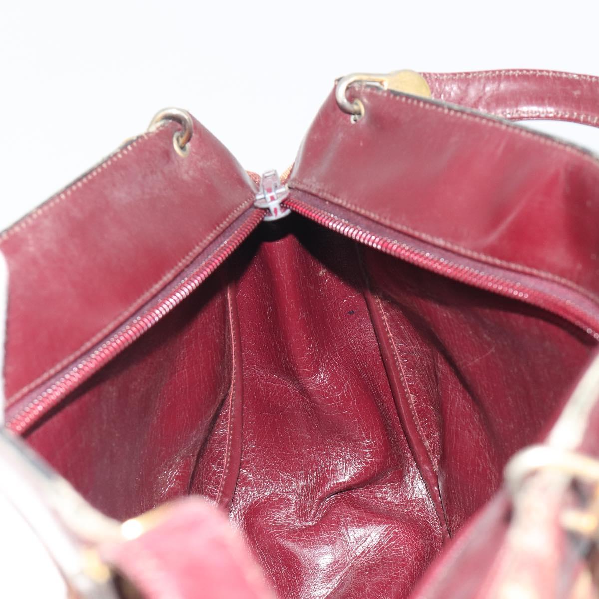 Christian Dior Trotter Canvas Shoulder Bag Red Gold Auth 193066