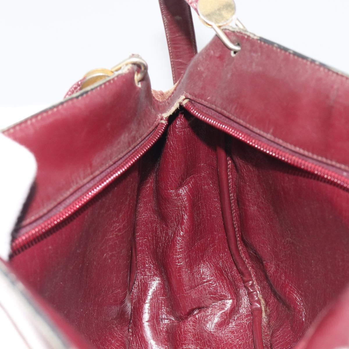 Christian Dior Trotter Canvas Shoulder Bag Red Gold Auth 193066