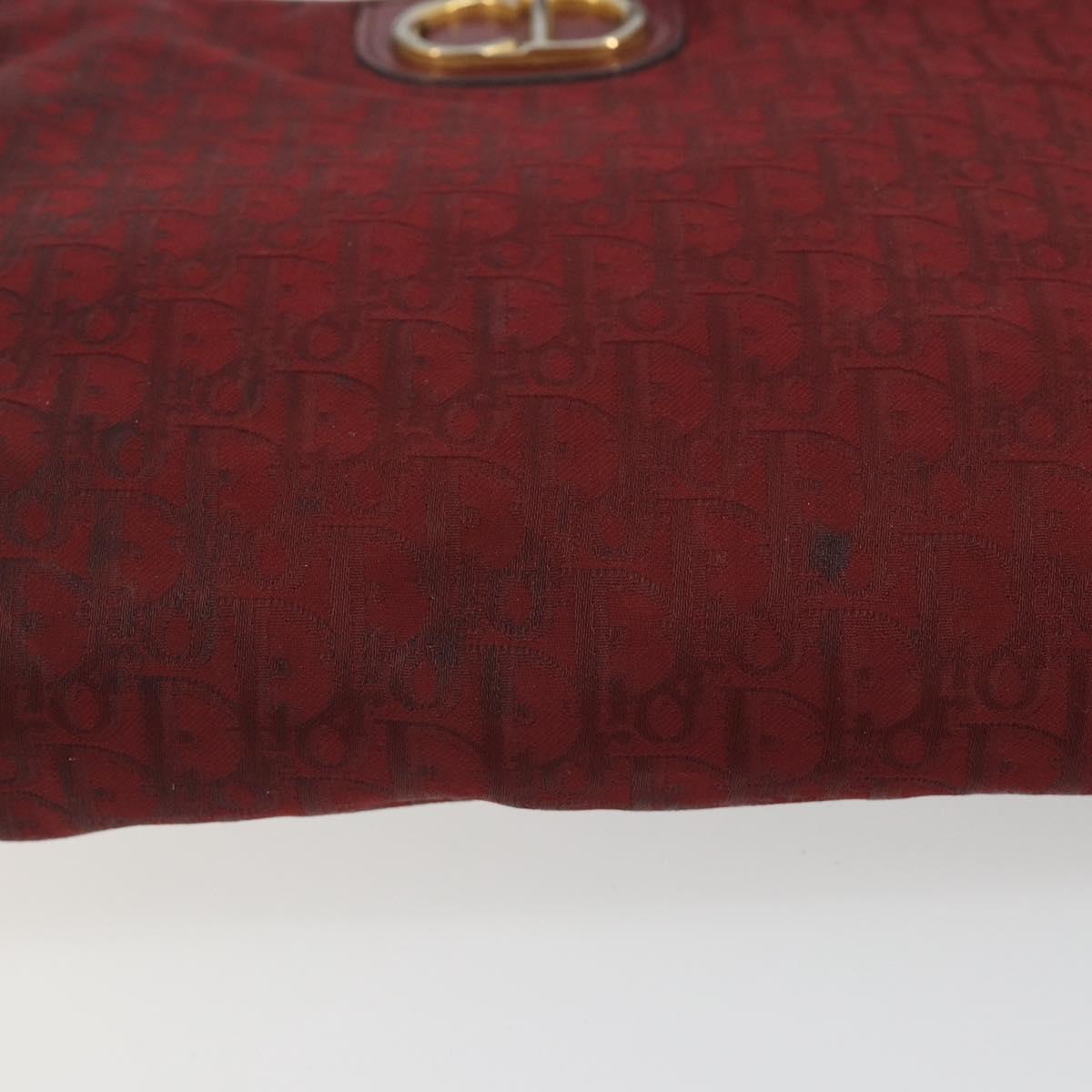 Christian Dior Trotter Canvas Shoulder Bag Red Gold Auth 193068