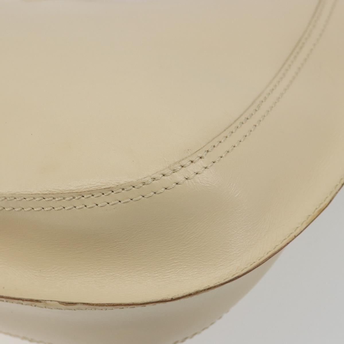 BOTTEGA VENETA Shoulder Bag Leather Ivory Silver Auth 193069