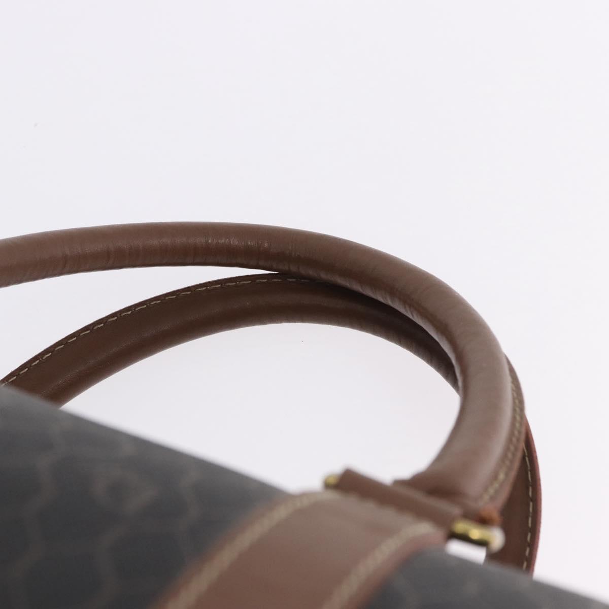 Christian Dior Honeycomb Canvas Boston Bag PVC Black Gold Auth 193070