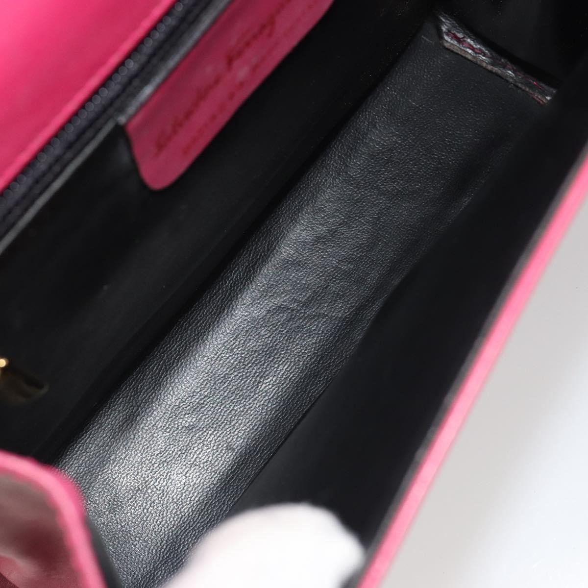 Salvatore Ferragamo Vala Shoulder Bag Leather Pink Gold Auth 193072