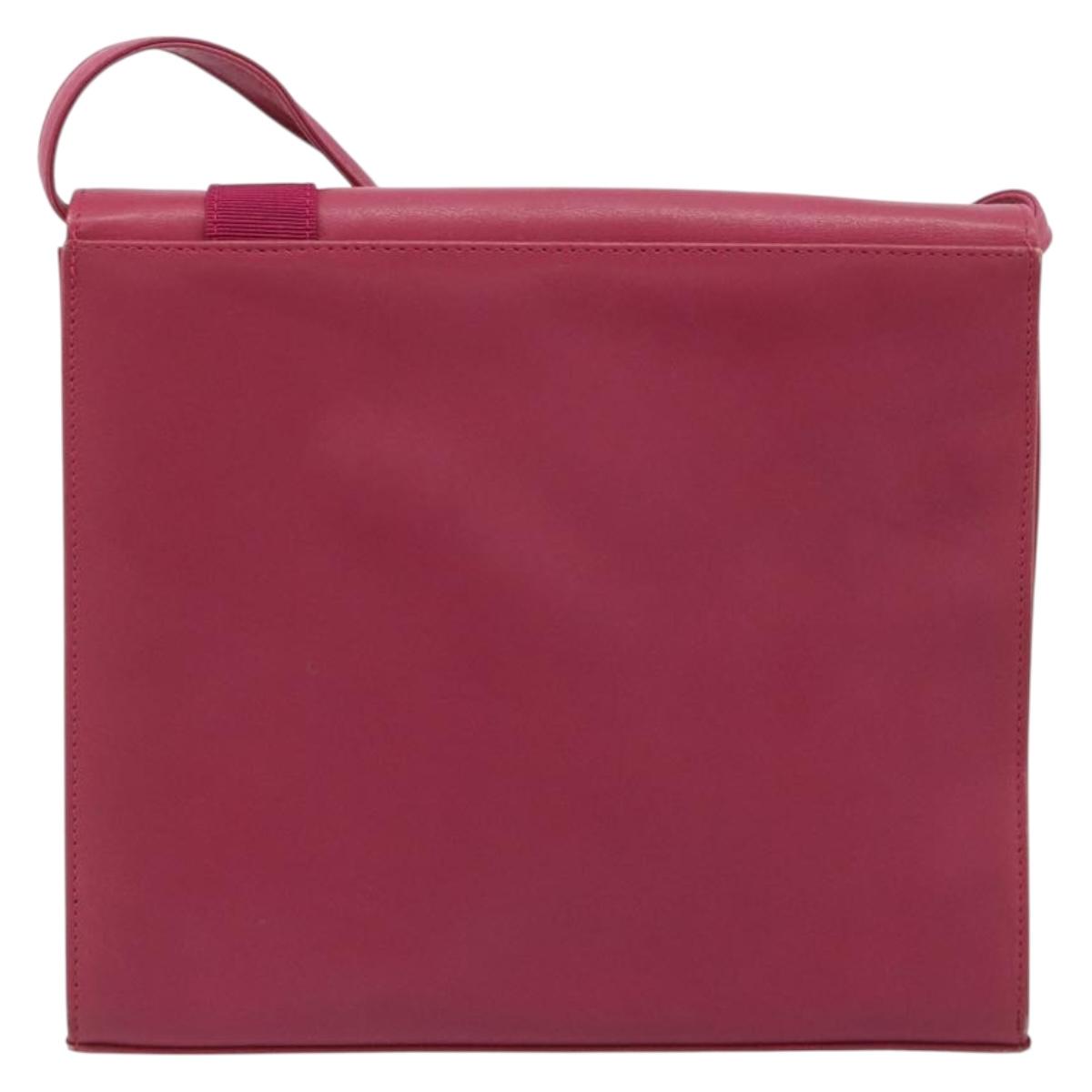 Salvatore Ferragamo Vala Shoulder Bag Leather Pink Gold Auth 193072