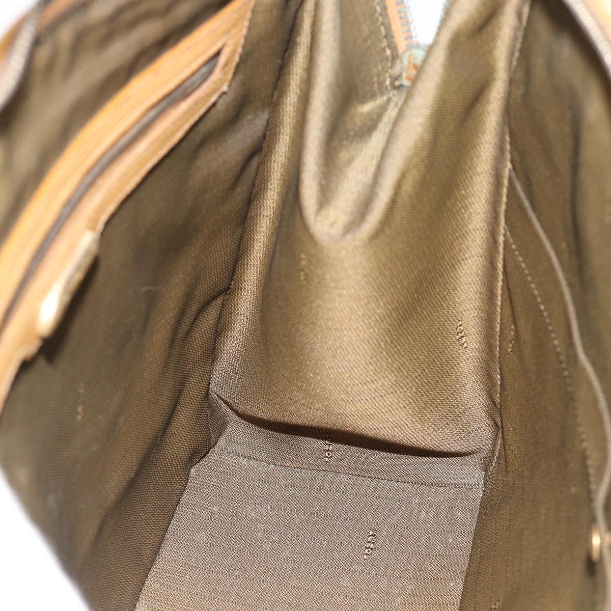 FENDI Zucca Canvas Hand Bag Black Brown Auth 193074V
