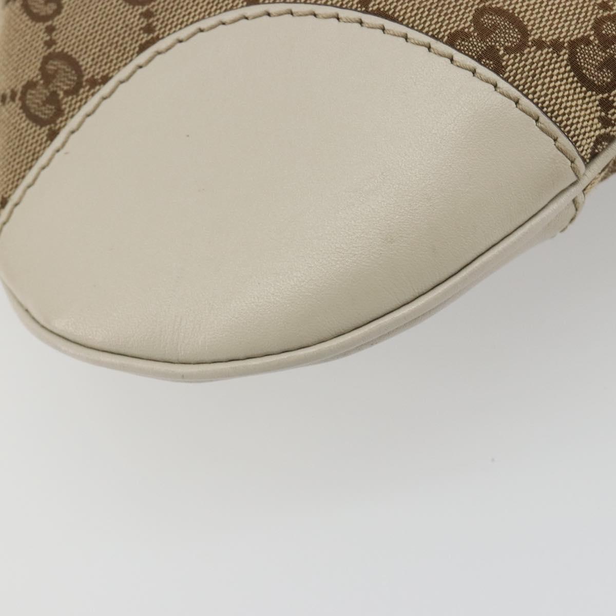 GUCCI GG Canvas Web Sherry Line Pretty Bag Beige Gold 257065 Auth 193075V