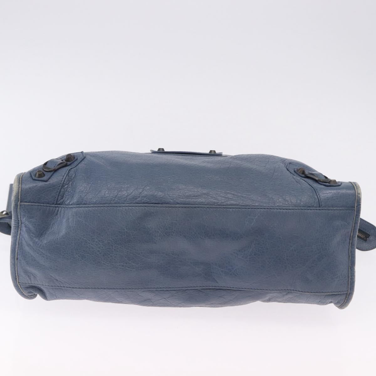 BALENCIAGA The City Hand Bag Leather 2way Blue 115748 Auth 193079V