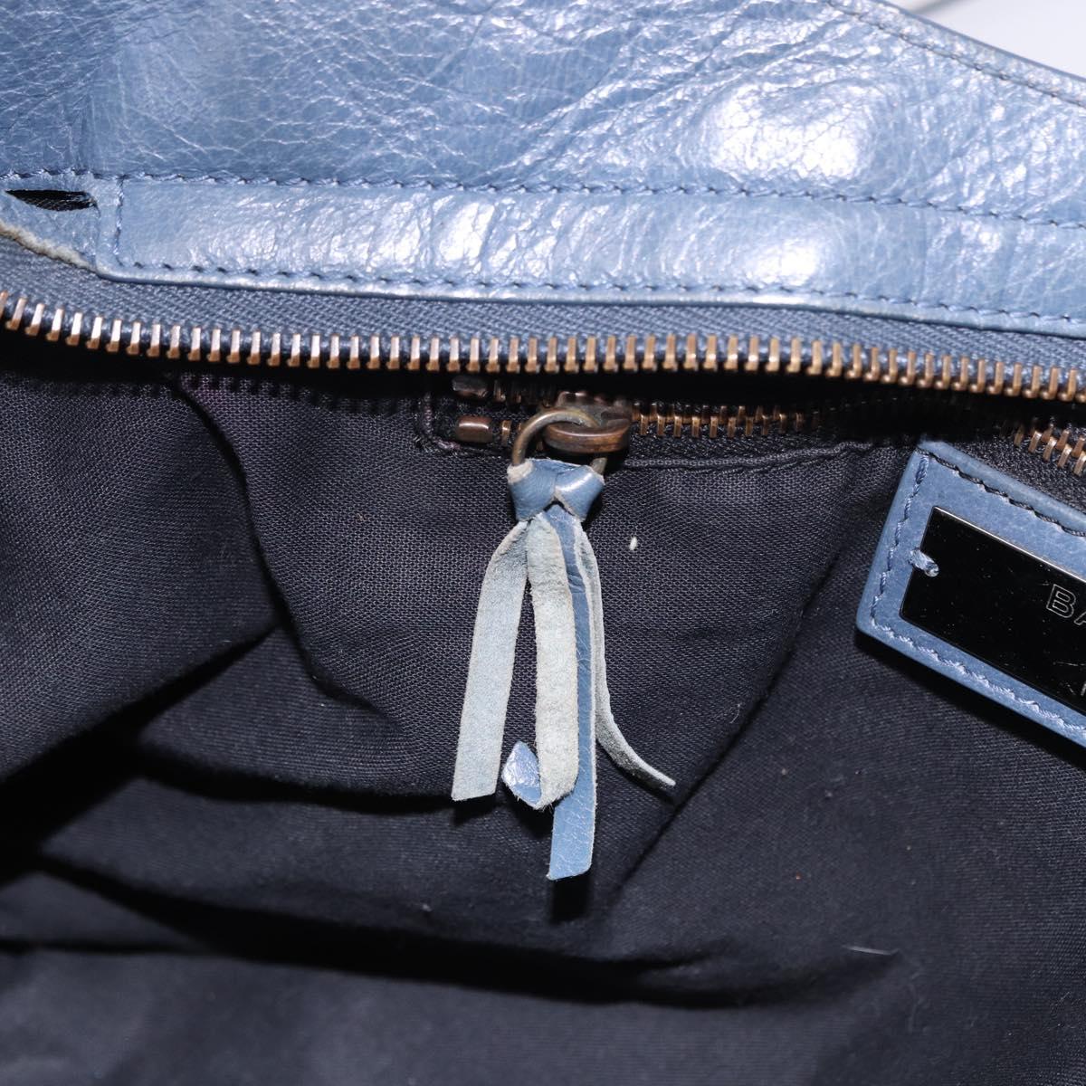 BALENCIAGA The City Hand Bag Leather 2way Blue 115748 Auth 193079V