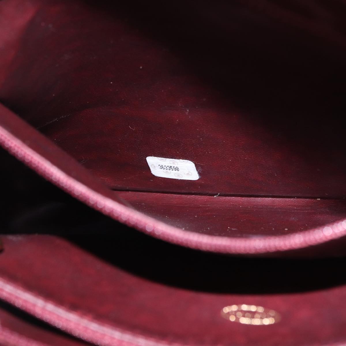 CHANEL Chain Tote Bag Caviar Skin Bordeaux Gold CC Auth 193083A