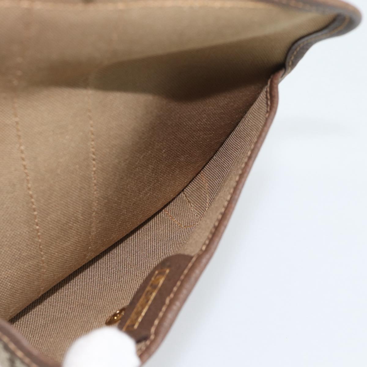 GUCCI GG Supreme Web Sherry Line Pouch PVC Beige Gold 014 14 5205 Auth 193085A
