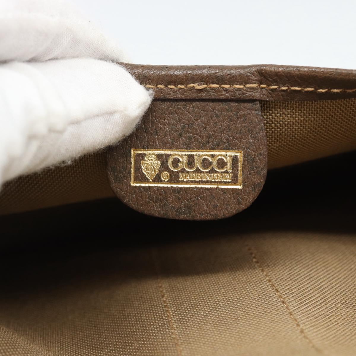 GUCCI GG Supreme Web Sherry Line Pouch PVC Beige Gold 014 14 5205 Auth 193085A