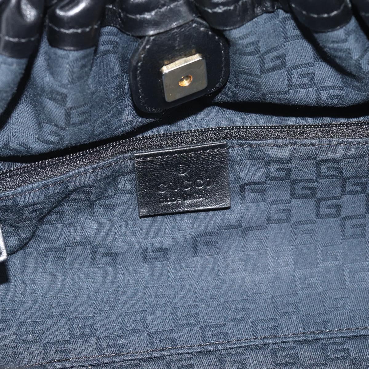 GUCCI Shoulder Bag Leather Black Gold 109156 Auth 193089V