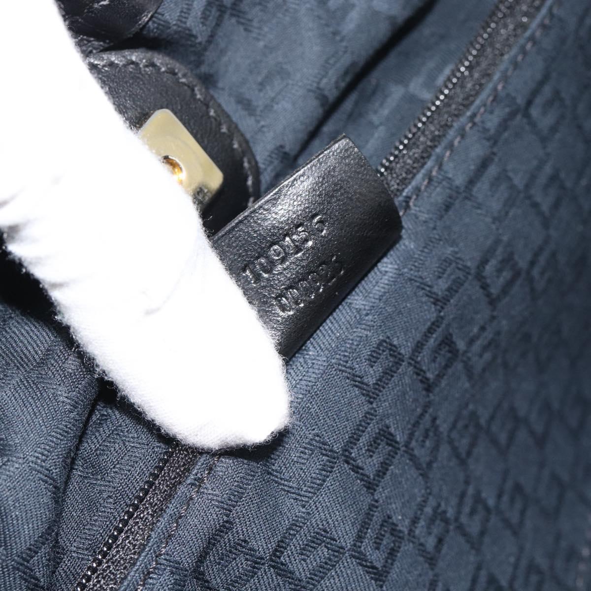 GUCCI Shoulder Bag Leather Black Gold 109156 Auth 193089V