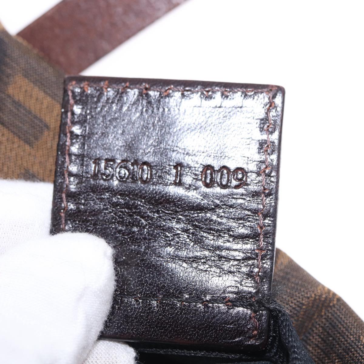 FENDI Zucca Canvas Hand Bag Black Brown Auth 193091