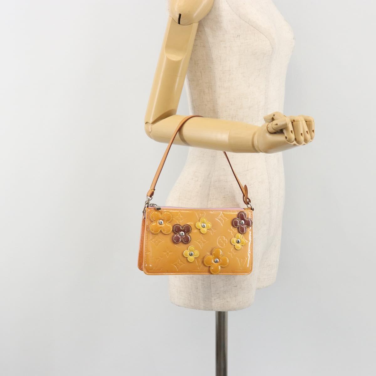 LOUIS VUITTON Monogram Vernis Flower Lexington Pouch Pink M92248 LV Auth 193097V