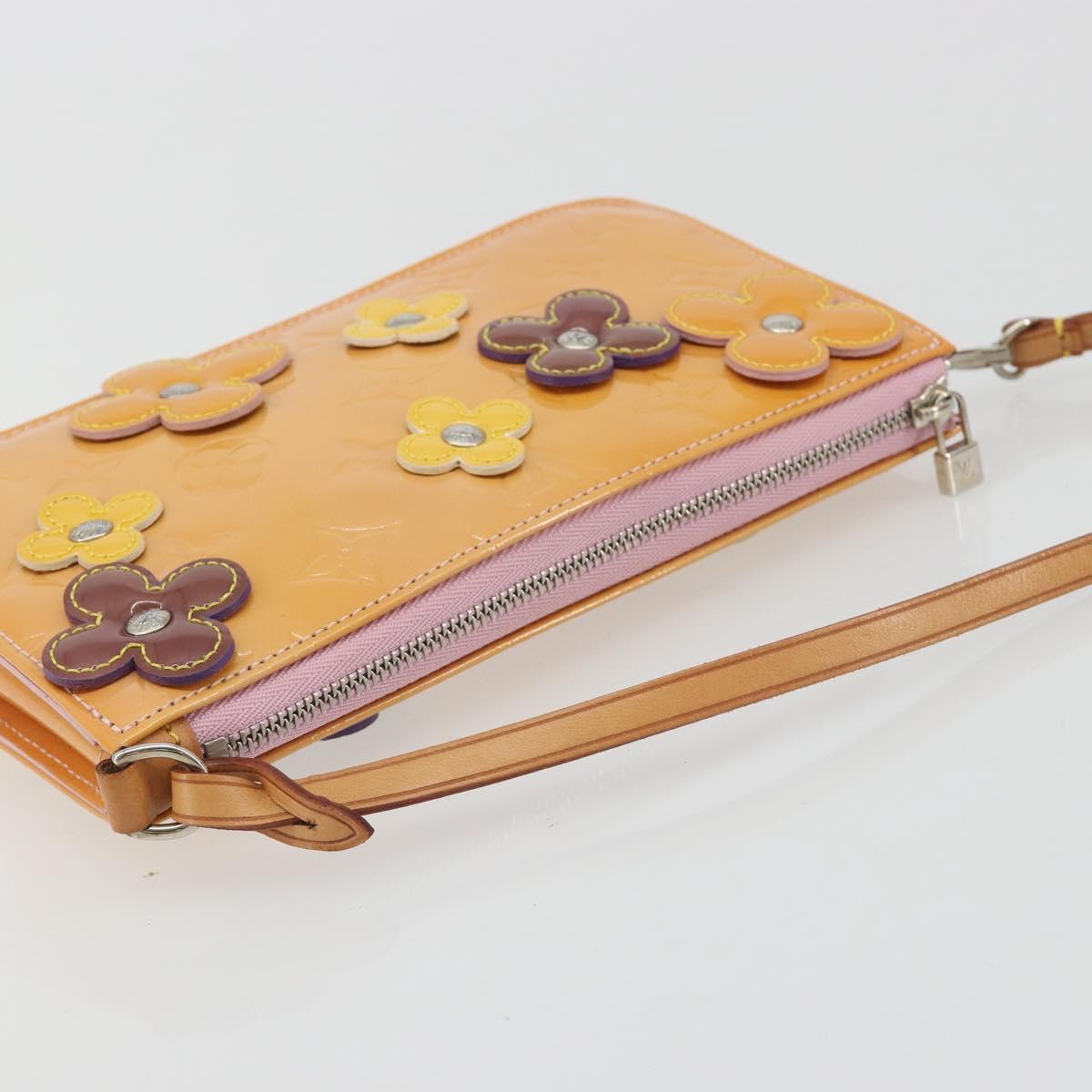 LOUIS VUITTON Monogram Vernis Flower Lexington Pouch Pink M92248 LV Auth 193097V