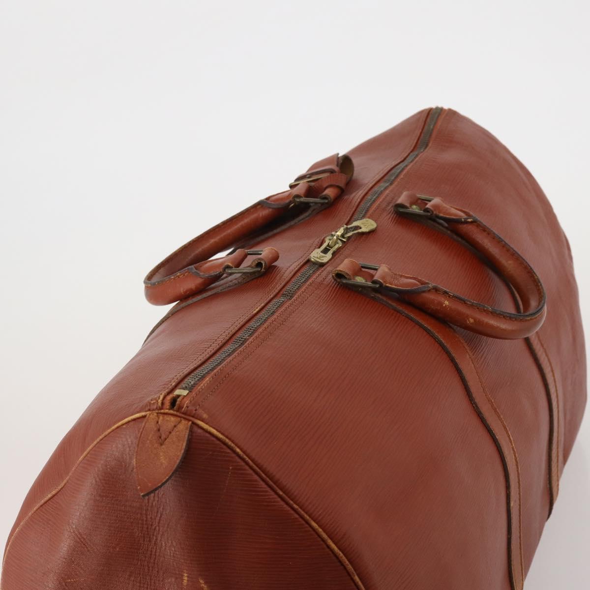 LOUIS VUITTON Epi Keepall 55 Boston Bag Vintage Brown M42958 LV Auth 193099