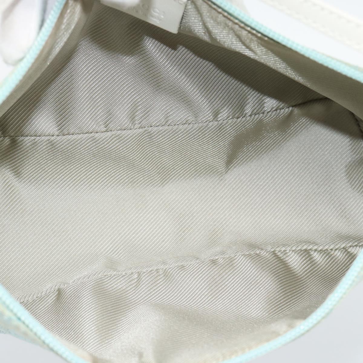 GUCCI GG Canvas Accessory Pouch Light Blue Gold 039 1103 2123 Auth 193100A