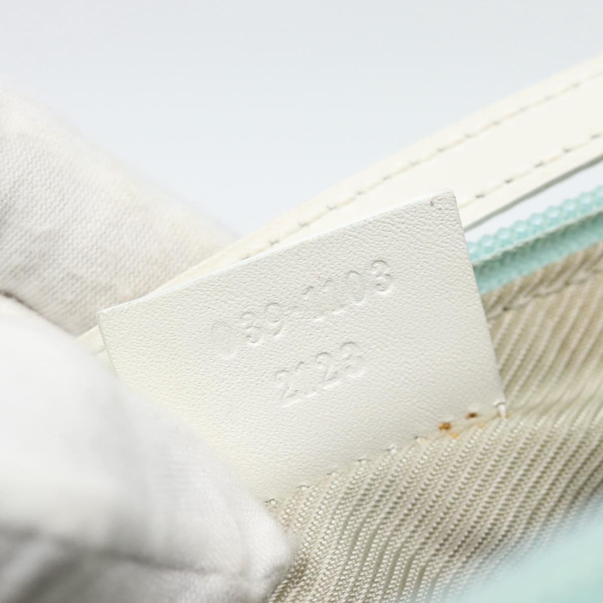 GUCCI GG Canvas Accessory Pouch Light Blue Gold 039 1103 2123 Auth 193100A