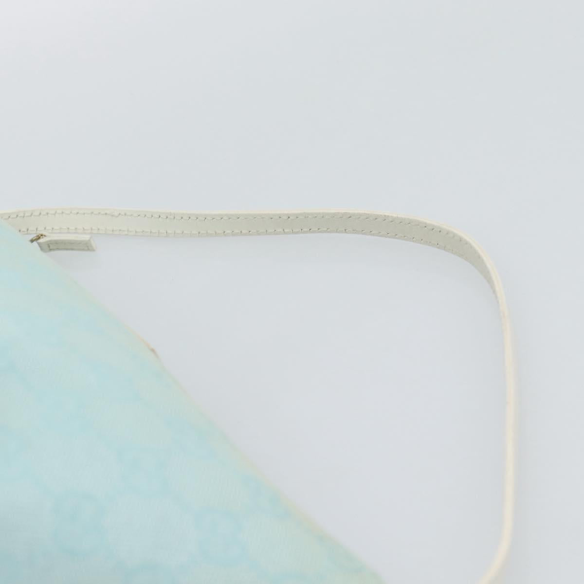 GUCCI GG Canvas Accessory Pouch Light Blue Gold 039 1103 2123 Auth 193100A