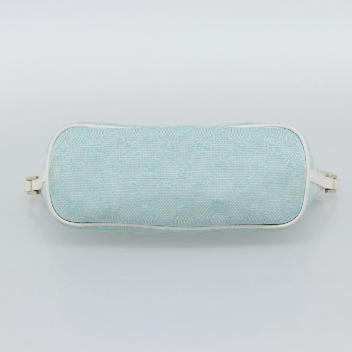 GUCCI GG Canvas Accessory Pouch Light Blue Gold 039 1103 2123 Auth 193100A