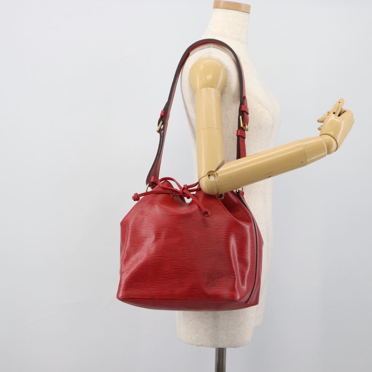LOUIS VUITTON Epi Petit Noe Shoulder Bag Red M44107 LV Auth 193106V