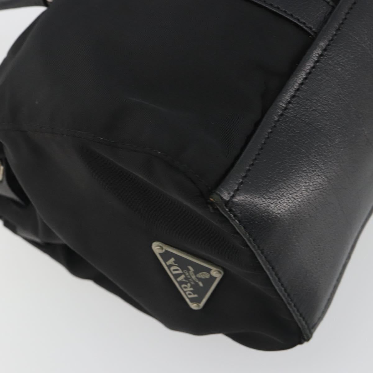 PRADA Shoulder Bag Nylon Black Silver Auth 193108V