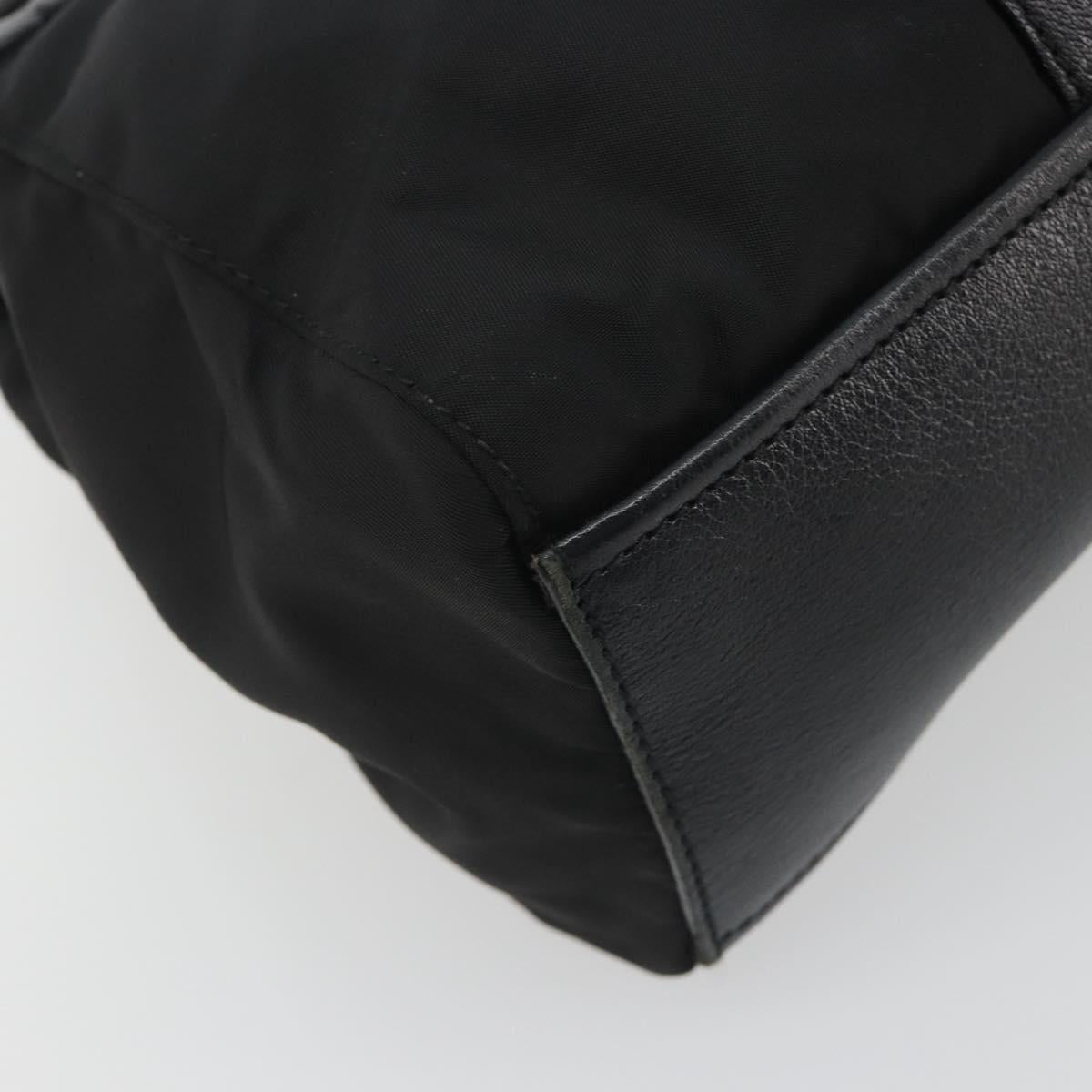 PRADA Shoulder Bag Nylon Black Silver Auth 193108V