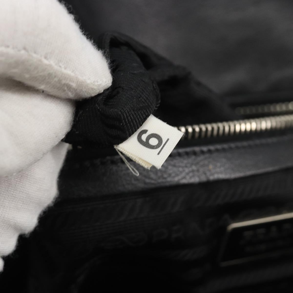 PRADA Shoulder Bag Nylon Black Silver Auth 193108V