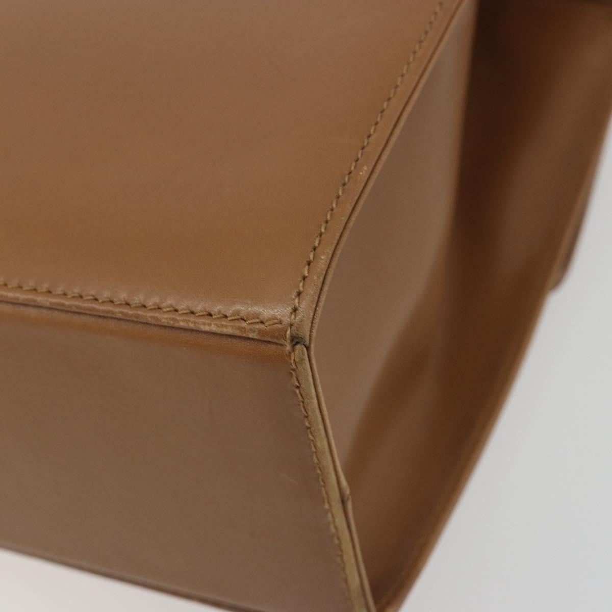 Salvatore Ferragamo Gancini Shoulder Bag Leather Brown Gold Auth 193110